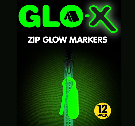 Zip Pack of 12 - Powerful Glow in the Dark Camping Accessories for Tent