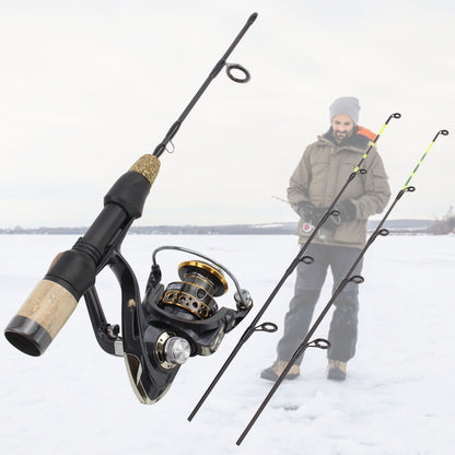 Double Tip Ice Fishing Winter Spinning Wheel Fishing Rod