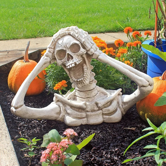 Screaming Skull Statue Pendant Garden Halloween Decoration
