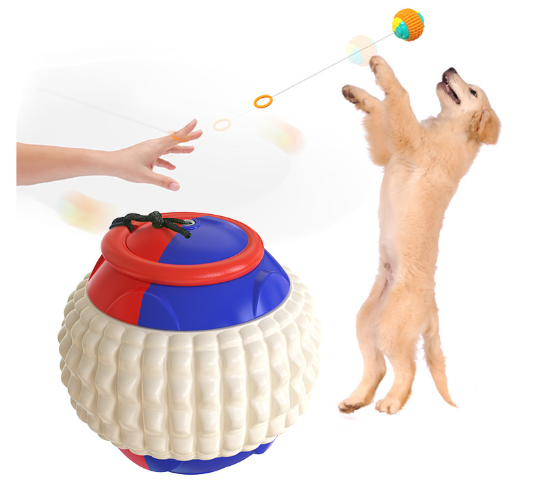 Pet Hand Throwing Ball Draw Rope